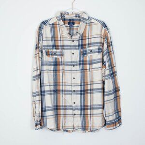 George Plaid Button‎ Front Flannel Shirt Mens Size 2XL